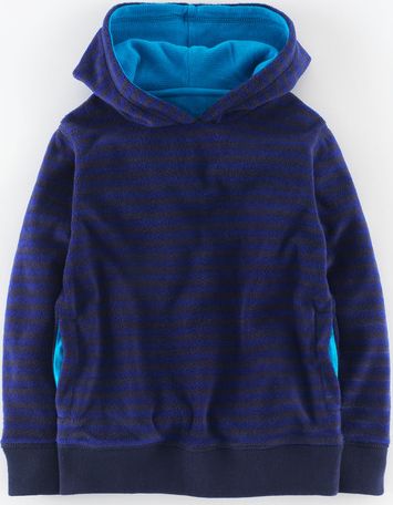 Mini Boden, 1669[^]34926766 Micro Fleece Hoody Midnight/Indigo Stripe Mini