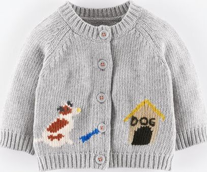 Mini Boden My Favourite Intarsia Cardigan Grey Mini Boden,