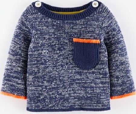 Mini Boden, 1669[^]34980995 Nautical Twist Knit Jumper Blue and Ecru/Acid