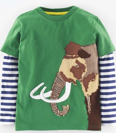 Mini Boden, 1669[^]34975748 Patchwork Animal T-shirt Caterpillar