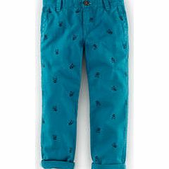 Mini Boden Patterned Chino, Aqua Skulls,Navy Planes,Stone