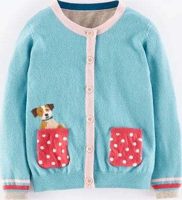 Mini Boden Pet-in-a-pocket Cardigan Powder Blue Dog Mini