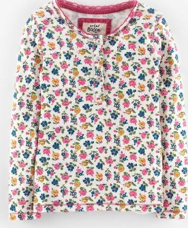 Mini Boden Pointelle Henley Multi Sprig Mini Boden, Multi