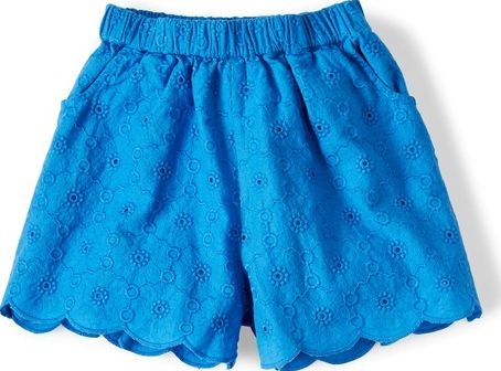 Mini Boden Pretty Broderie Shorts Polka Blue Mini Boden,