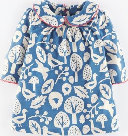 Mini Boden Pretty Collar Jersey Baby Dress Coastal Blue