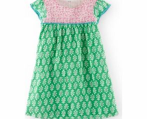 Mini Boden Pretty Crinkle Dress, Pea Flower Stamp,Seal