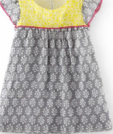 Mini Boden Pretty Crinkle Dress Seal Flower Stamp Mini