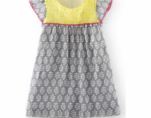 Mini Boden Pretty Crinkle Dress, Seal Flower Stamp,Pea