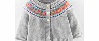 Mini Boden Pretty Fair Isle Cardigan, Grey,Yellow 34428185