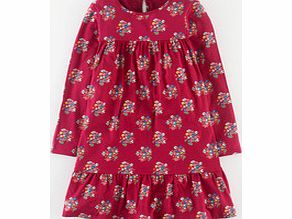 Mini Boden Pretty Jersey Dress, Mulberry Posy,Navy Posy