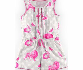 Mini Boden Pretty Playsuit, Light Grey Animal Parade,Hot