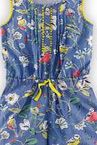 Mini Boden Pretty Playsuit, Regatta Blue Garden Birds