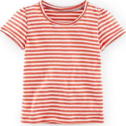 Mini Boden, 1669[^]34537084 Pretty Pointelle T-shirt Coral Mini Boden, Coral