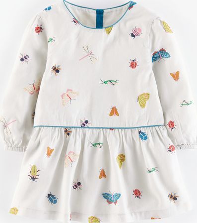 Mini Boden, 1669[^]35145291 Pretty Printed Top Light Grey Beautiful Bugs