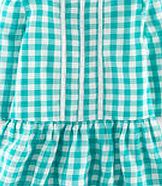 Mini Boden Pretty Tunic, Tropical Green Gingham 34600007