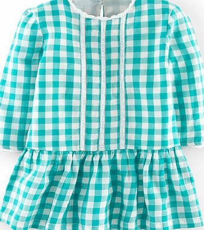 Mini Boden Pretty Tunic, Tropical Green Gingham 34600023