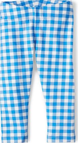 Mini Boden Printed Cropped Leggings Polka Blue Gingham Mini