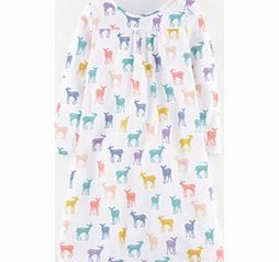 Mini Boden Printed Nightie, Multi Fawn,Pink Christmas