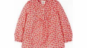 Mini Boden Printed Pintuck Top, Bright Coral Stencil 34208538