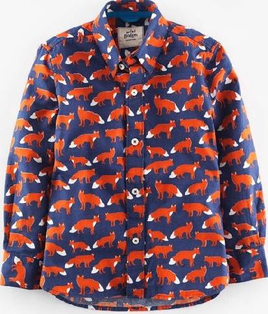 Mini Boden, 1669[^]34940932 Printed Shirt Cobalt/Foxes Mini Boden,