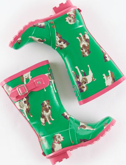 Mini Boden, 1669[^]34919894 Printed Wellies Green Dogs Mini Boden, Green