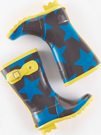 Mini Boden, 1669[^]34924654 Printed Wellies Storm/Cobalt Stars Mini Boden,