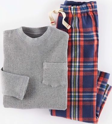 Mini Boden, 1669[^]34941518 Pyjama Set Grey/Navy Check Mini Boden, Grey/Navy