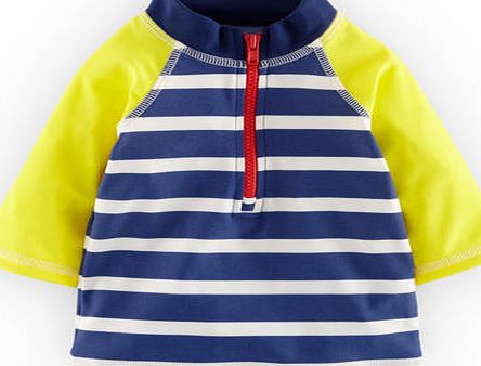 Mini Boden Rash Vest, Yellow/Reef Stripe 34499731