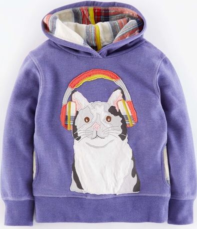 Mini Boden, 1669[^]35130855 Rock Star Animal Hoody Violet Marl Cat Mini