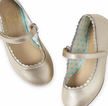 Mini Boden Scalloped Mary Janes Gold Mini Boden, Gold