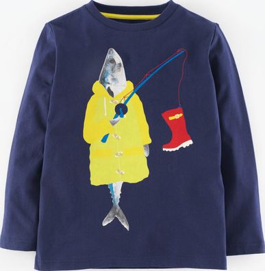 Mini Boden, 1669[^]34978288 Sea Montage T-shirt Navy/Mac in a Mac Mini