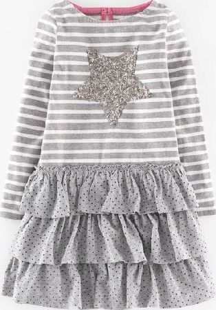 Mini Boden, 1669[^]35143056 Sequin Logo Jersey Dress Grey Mini Boden, Grey