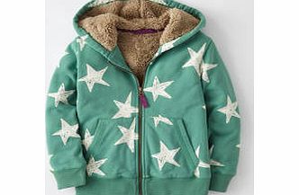 Mini Boden Shaggy Lined Hoody, Lawn/Stars,Grey