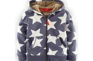 Mini Boden Shaggy Lined Hoody, Leaf/Navy,Blue,Slate Big