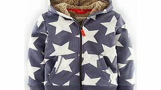 Mini Boden Shaggy Lined Hoody, Slate Big Star,Blue