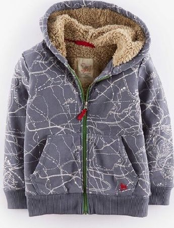 Mini Boden Shaggy Lined Hoody Slate Maps Mini Boden, Slate