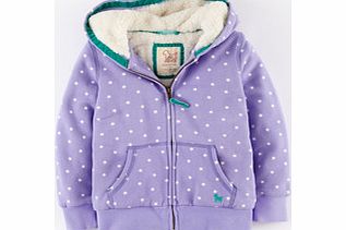 Mini Boden Shaggy Lined Zip Through, Hyacinth Star,Berry