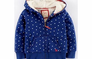 Mini Boden Shaggy Lined Zip Through, Soft Navy Star 34188219