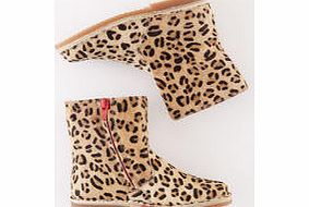 Mini Boden Short Leather Boots, Leopard,Gold Metallic