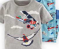 Mini Boden Short Sleeve Long Johns, Surf Flying Ducks