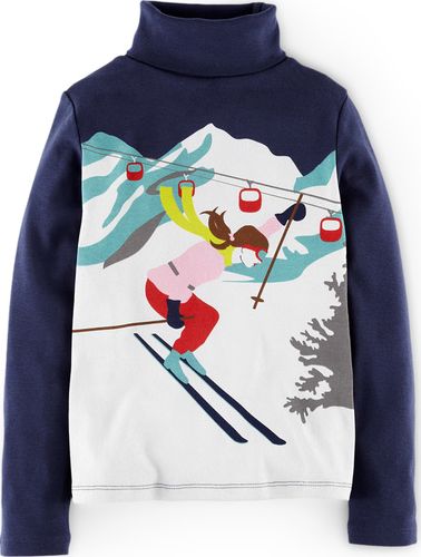 Mini Boden Ski Logo Turtle Neck Navy Slopes Mini Boden,