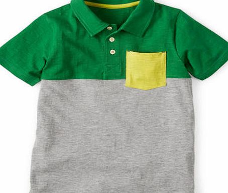 Mini Boden Slub Jersey Polo, Broccoli/Grey Marl 34704601