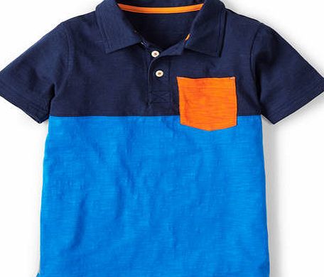 Mini Boden Slub Jersey Polo, Navy/Paradise Blue 34705053