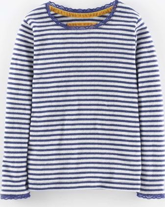 Mini Boden, 1669[^]34967497 Sparkly Pointelle T-shirt Twilight Stripe Mini