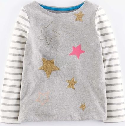 Mini Boden, 1669[^]35263359 Sparkly Space T-shirt Grey Mini Boden, Grey