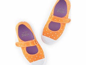 Mini Boden Spotty Canvas Pumps, Clementine/ Snowdrop,Soft