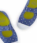 Mini Boden Spotty Canvas Pumps, Soft Navy/ Snowdrop 34523332