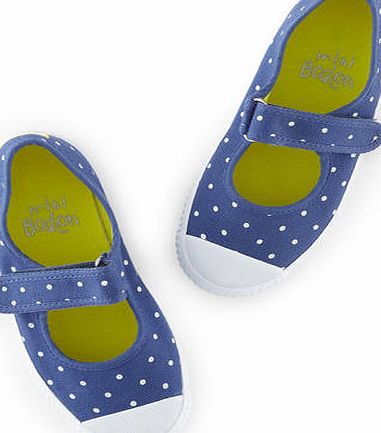 Mini Boden Spotty Canvas Pumps, Soft Navy/ Snowdrop 34523373