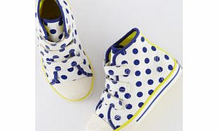 Mini Boden Spotty High Tops, Snowdrop/Blue 34184861