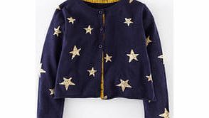 Mini Boden Star Print Cardigan, Navy/Gold 34387332